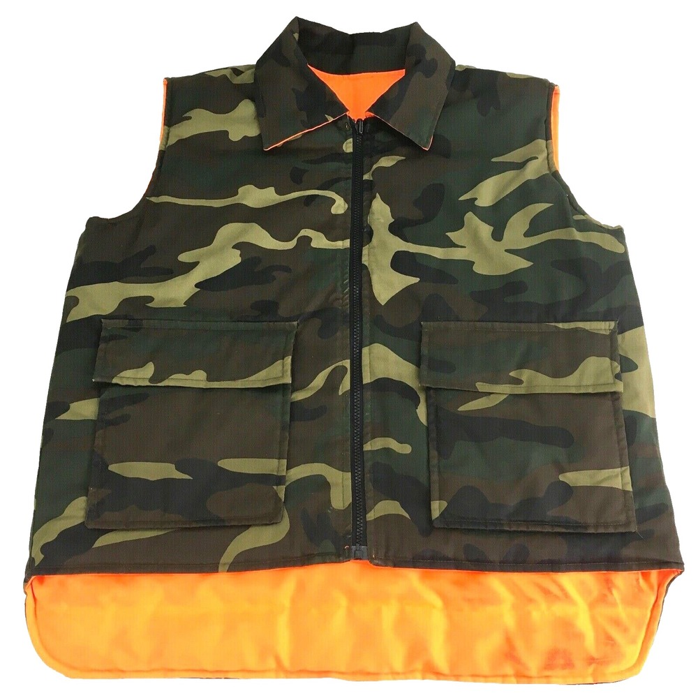 Northwest Territory Mens Reversible Insulated Hunting Vest Camo & Orange  Medium